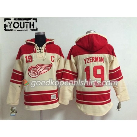 Detroit Red Wings Steve Yzerman 19 Cream Hoodie Sawyer - Kinderen